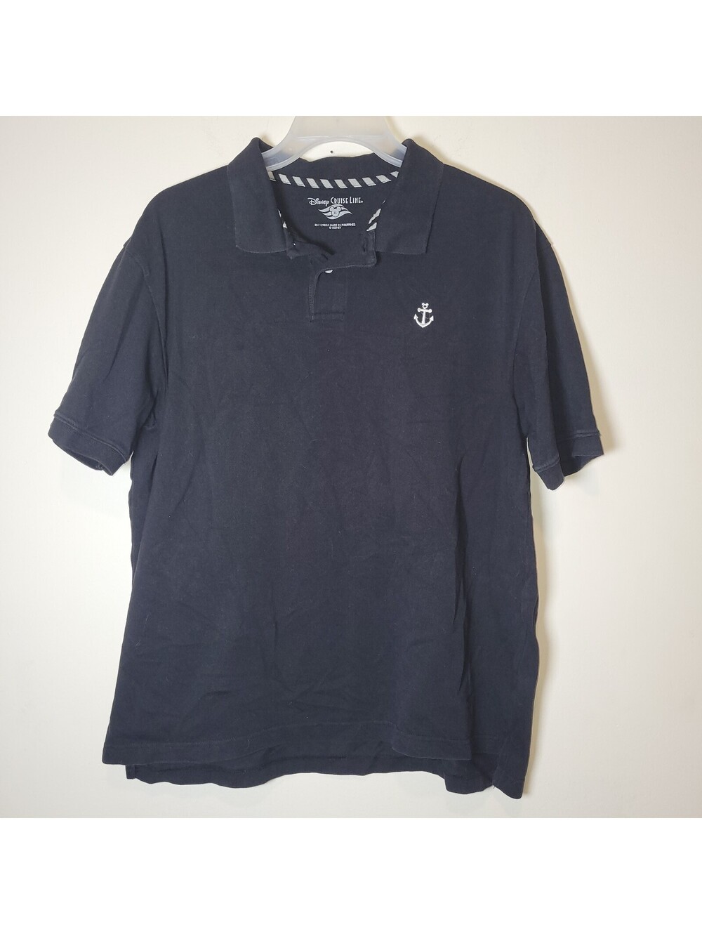 Disney Cruise Line Men's XL Navy Blue Polo Shirt with Anchor Emblem